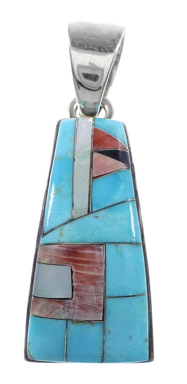Genuine Sterling Silver And Multicolor Southwest Pendant YX94739